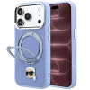 Karl Lagerfeld - Leather Ring Stand 360 K Pin MagSafe (KLHMP18XPSRSKLHB) - iPhone 18 Pro Max / iPhone 17 Pro Max - Light Blue