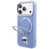Karl Lagerfeld - Leather Ring Stand 360 K Pin MagSafe (KLHMP18XPSRSKLHB) - iPhone 18 Pro Max / iPhone 17 Pro Max - Light Blue
