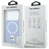 Karl Lagerfeld - Leather Ring Stand 360 K Pin MagSafe (KLHMP18XPSRSKLHB) - iPhone 18 Pro Max / iPhone 17 Pro Max - Light Blue