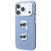Karl Lagerfeld - Saffiano with K&C Heads Pins and Logo (KLHCP18LPSWFDHPB) - iPhone 18 Pro / iPhone 17 Pro - Light Blue