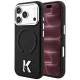 Karl Lagerfeld - Grained Leather Embossed Ring MagSafe (KLHMP18X6PWBKECK) - iPhone 18 Pro Max / iPhone 17 Pro Max - Black