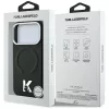 Karl Lagerfeld - Grained Leather Embossed Ring MagSafe (KLHMP18X6PWBKECK) - iPhone 18 Pro Max / iPhone 17 Pro Max - Black