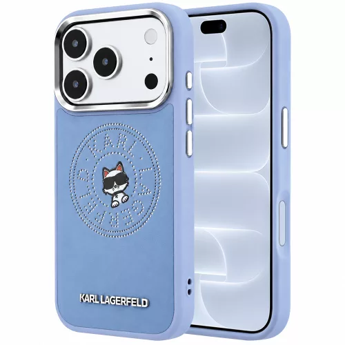 Karl Lagerfeld - Leather Point & C Sketch MagSafe (KLHMP18L6PCCPRB) - iPhone 18 Pro / iPhone 17 Pro - Light Blue