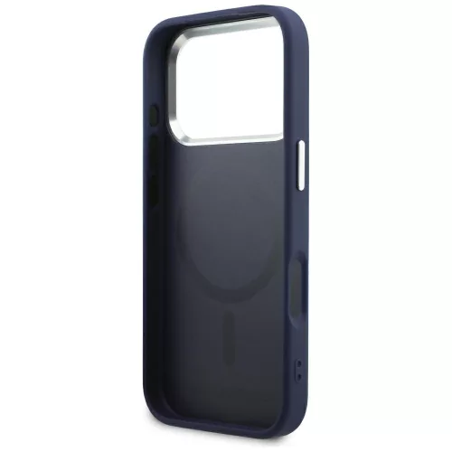 Karl Lagerfeld - Leather Embossed Open Ring Karl MagSafe (KLHMP18XPSKRSGEB) - iPhone 18 Pro Max / iPhone 17 Pro Max - Blue