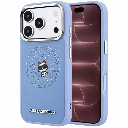 Karl Lagerfeld - Leather Point & C Sketch MagSafe (KLHMP18X6PCCPRB) - iPhone 18 Pro Max / iPhone 17 Pro Max - Light Blue