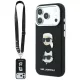 Karl Lagerfeld - Saffiano K&C Heads Pins and Logo Crossbody (KLHCP18XPSWFDHPSK) - iPhone 18 Pro Max / iPhone 17 Pro Max - Black