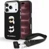 Karl Lagerfeld - Saffiano K&C Heads Pins and Logo Crossbody (KLHCP18XPSWFDHPSK) - iPhone 18 Pro Max / iPhone 17 Pro Max - Black