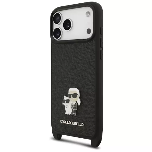 Karl Lagerfeld - Saffiano K&C Metal Pin CBDY Crossbody (KLHCP18XSAKCPBK) - iPhone 18 Pro Max / iPhone 17 Pro Max - Black