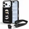 Karl Lagerfeld - Saffiano K&C Heads Pins and Logo Crossbody (KLHCP18LPSWFDHPSK) - iPhone 18 Pro / iPhone 17 Pro - Black