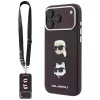 Karl Lagerfeld - Saffiano K&C Heads Pins and Logo Crossbody (KLHCP18LPSWFDHPSR) - iPhone 18 Pro / iPhone 17 Pro - Burgundy
