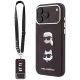 Karl Lagerfeld - Saffiano K&C Heads Pins and Logo Crossbody (KLHCP18LPSWFDHPSR) - iPhone 18 Pro / iPhone 17 Pro - Burgundy