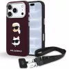 Karl Lagerfeld - Saffiano K&C Heads Pins and Logo Crossbody (KLHCP18LPSWFDHPSR) - iPhone 18 Pro / iPhone 17 Pro - Burgundy