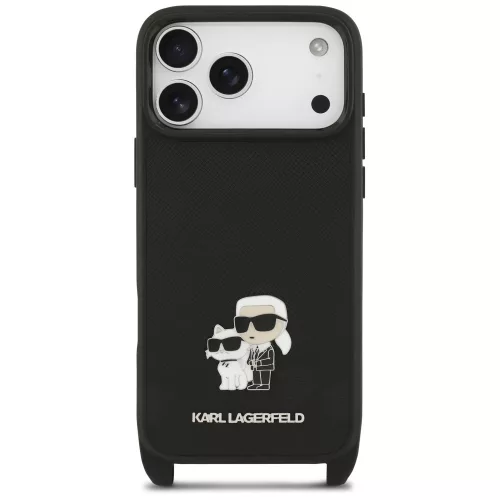 Karl Lagerfeld - Saffiano K&C Metal Pin CBDY Crossbody (KLHCP18LSAKCPBK) - iPhone 18 Pro / iPhone 17 Pro - Black