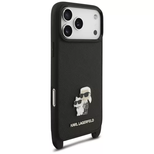 Karl Lagerfeld - Saffiano K&C Metal Pin CBDY Crossbody (KLHCP18LSAKCPBK) - iPhone 18 Pro / iPhone 17 Pro - Black