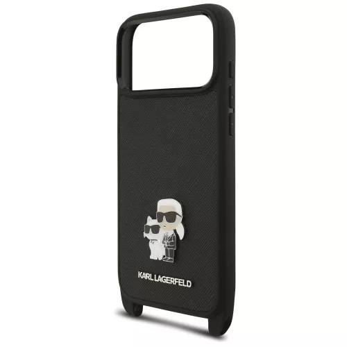 Karl Lagerfeld - Saffiano K&C Metal Pin CBDY Crossbody (KLHCP18LSAKCPBK) - iPhone 18 Pro / iPhone 17 Pro - Black
