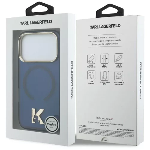 Karl Lagerfeld - IML K Head Logo MagSafe (KLHMP18L5HTMKHDB) - iPhone 18 Pro / iPhone 17 Pro - Blue
