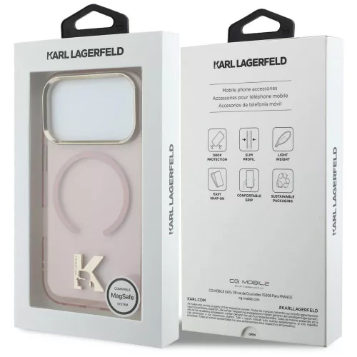 Karl Lagerfeld - IML K Head Logo MagSafe (KLHMP18X5HTMKHDP) - iPhone 18 Pro Max / iPhone 17 Pro Max - Pink