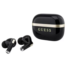   Guess - Wireless Earbuds Glossy Gold Line Printed Classic Logo (GUTWSN2HGGSK) - Bluetooth, TWS, Microphone, In-ear - Black