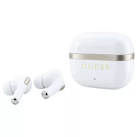   Guess - Wireless Earbuds Glossy Gold Line Printed Classic Logo (GUTWSN2HGGSH) - Bluetooth, TWS, Microphone, In-ear - White