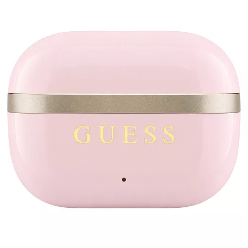 Guess - Wireless Earbuds Glossy Gold Line Printed Classic Logo (GUTWSN2HGGSP) - Bluetooth, TWS, Microphone, In-ear - Pink