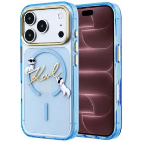   Karl Lagerfeld - IML Choupette and Karl Script Logo MagSafe (KLHMP18X5HKSCAL) - iPhone 18 Pro Max / iPhone 17 Pro Max - Light Blue