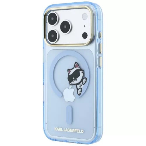 Karl Lagerfeld - IML Peekaboo Print Metal Frame MagSafe (KLHMP18X6HCPSCB) - iPhone 18 Pro Max / iPhone 17 Pro Max - Light Blue