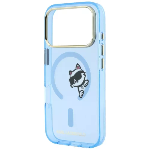 Karl Lagerfeld - IML Peekaboo Print Metal Frame MagSafe (KLHMP18X6HCPSCB) - iPhone 18 Pro Max / iPhone 17 Pro Max - Light Blue