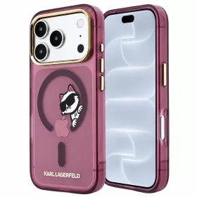   Karl Lagerfeld - IML Peekaboo Print Metal Frame MagSafe (KLHMP18L6HCPSCR) - iPhone 18 Pro / iPhone 17 Pro - Burgundy