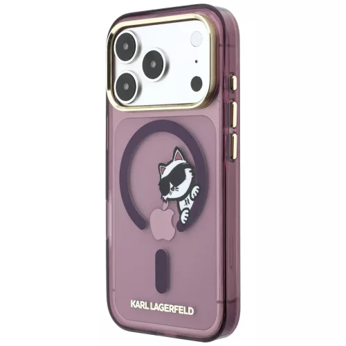 Karl Lagerfeld - IML Peekaboo Print Metal Frame MagSafe (KLHMP18L6HCPSCR) - iPhone 18 Pro / iPhone 17 Pro - Burgundy