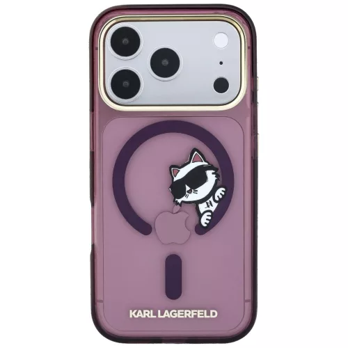 Karl Lagerfeld - IML Peekaboo Print Metal Frame MagSafe (KLHMP18L6HCPSCR) - iPhone 18 Pro / iPhone 17 Pro - Burgundy
