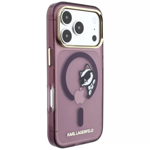 Karl Lagerfeld - IML Peekaboo Print Metal Frame MagSafe (KLHMP18L6HCPSCR) - iPhone 18 Pro / iPhone 17 Pro - Burgundy