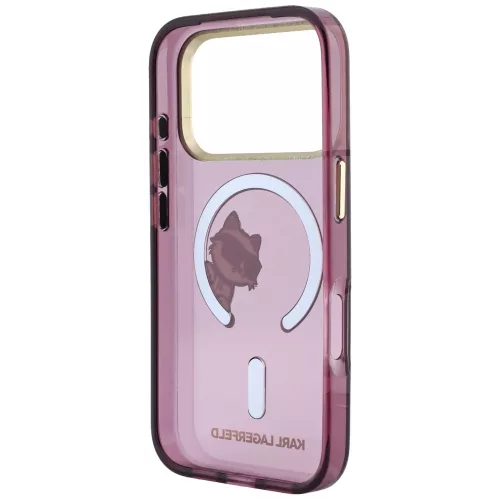 Karl Lagerfeld - IML Peekaboo Print Metal Frame MagSafe (KLHMP18L6HCPSCR) - iPhone 18 Pro / iPhone 17 Pro - Burgundy
