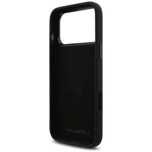 Karl Lagerfeld - Silicone Choupette Metal Pin (KLHCP18XSMHCNPK) - iPhone 18 Pro Max / iPhone 17 Pro Max - Black