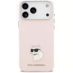   Karl Lagerfeld - Silicone Choupette Metal Pin (KLHCP18XSMHCNPP) - iPhone 18 Pro Max / iPhone 17 Pro Max - Pink