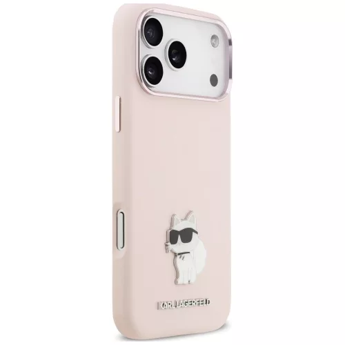 Karl Lagerfeld - Silicone Choupette Metal Pin (KLHCP18XSMHCNPP) - iPhone 18 Pro Max / iPhone 17 Pro Max - Pink