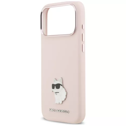 Karl Lagerfeld - Silicone Choupette Metal Pin (KLHCP18XSMHCNPP) - iPhone 18 Pro Max / iPhone 17 Pro Max - Pink