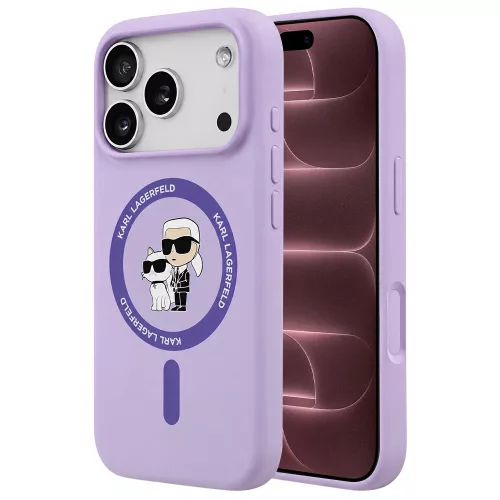 Karl Lagerfeld - Silicone KC Body Ring MagSafe (KLHMP18XSCMKCRHU) - iPhone 18 Pro Max / iPhone 17 Pro Max - Purple