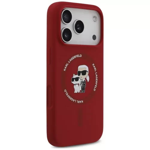 Karl Lagerfeld - Silicone KC Body Ring MagSafe (KLHMP18XSCMKCRHR) - iPhone 18 Pro Max / iPhone 17 Pro Max - Red