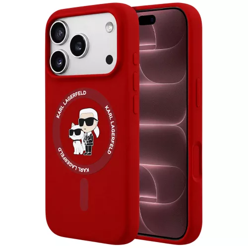 Karl Lagerfeld - Silicone KC Body Ring MagSafe (KLHMP18XSCMKCRHR) - iPhone 18 Pro Max / iPhone 17 Pro Max - Red