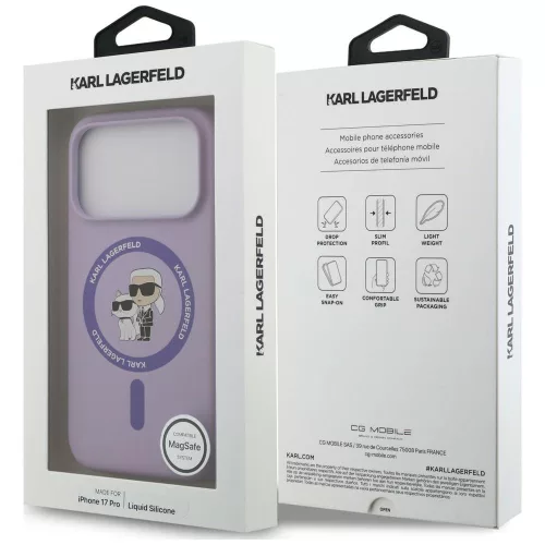 Karl Lagerfeld - Silicone KC Body Ring MagSafe (KLHMP18LSCMKCRHU) - iPhone 18 Pro / iPhone 17 Pro - Purple