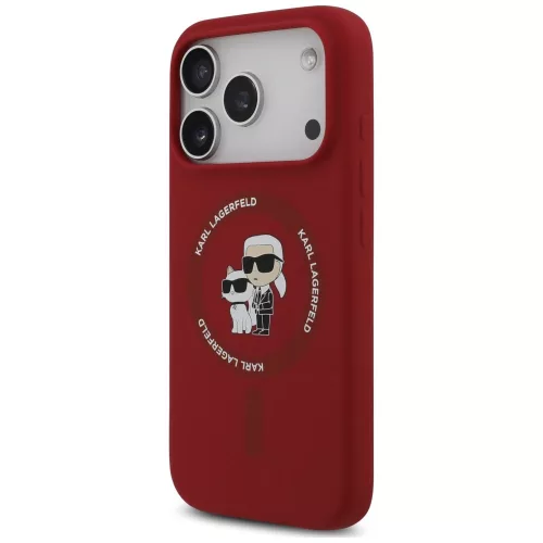 Karl Lagerfeld - Silicone KC Body Ring MagSafe (KLHMP18LSCMKCRHR) - iPhone 18 Pro /  iPhone 17 Pro - Red