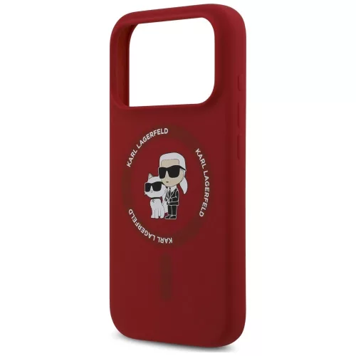 Karl Lagerfeld - Silicone KC Body Ring MagSafe (KLHMP18LSCMKCRHR) - iPhone 18 Pro /  iPhone 17 Pro - Red