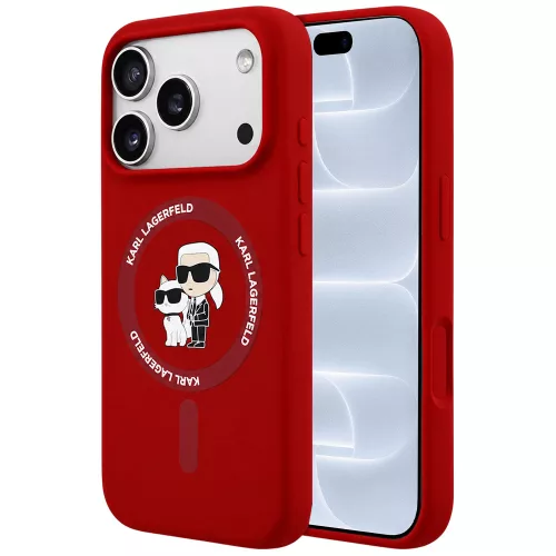 Karl Lagerfeld - Silicone KC Body Ring MagSafe (KLHMP18LSCMKCRHR) - iPhone 18 Pro /  iPhone 17 Pro - Red
