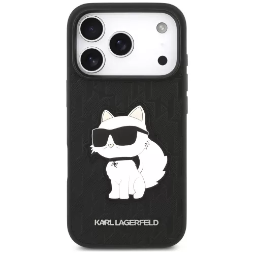 Karl Lagerfeld - Saffiano Mono Patch Choupette (KLHCP18LSAKHPCK) - iPhone 18 Pro / iPhone 17 Pro - Black