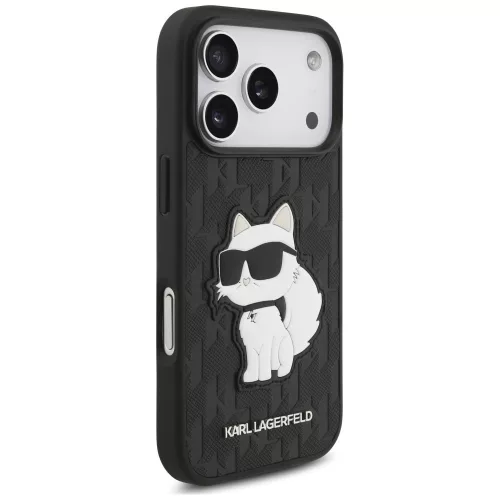 Karl Lagerfeld - Saffiano Mono Patch Choupette (KLHCP18LSAKHPCK) - iPhone 18 Pro / iPhone 17 Pro - Black