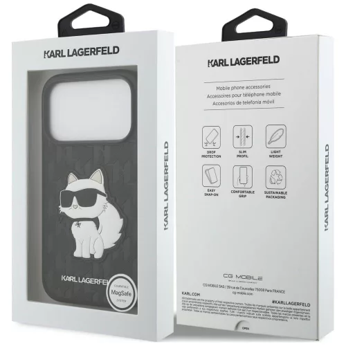 Karl Lagerfeld - Saffiano Mono Patch Choupette (KLHCP18LSAKHPCK) - iPhone 18 Pro / iPhone 17 Pro - Black