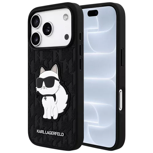 Karl Lagerfeld - Saffiano Mono Patch Choupette (KLHCP18LSAKHPCK) - iPhone 18 Pro / iPhone 17 Pro - Black