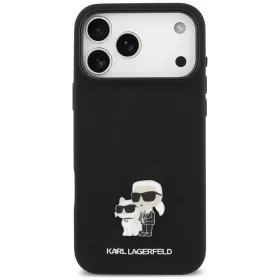   Karl Lagerfeld - Silicone Karl & Choupette Metal Pin (KLHCP18XSMHKCNPK) - iPhone 18 Pro Max / iPhone 17 Pro Max - Balck