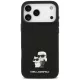 Karl Lagerfeld - Silicone Karl & Choupette Metal Pin (KLHCP18XSMHKCNPK) - iPhone 18 Pro Max / iPhone 17 Pro Max - Balck