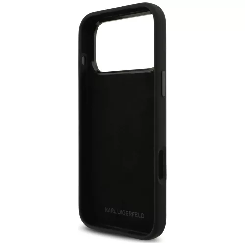Karl Lagerfeld - Silicone Karl & Choupette Metal Pin (KLHCP18XSMHKCNPK) - iPhone 18 Pro Max / iPhone 17 Pro Max - Balck